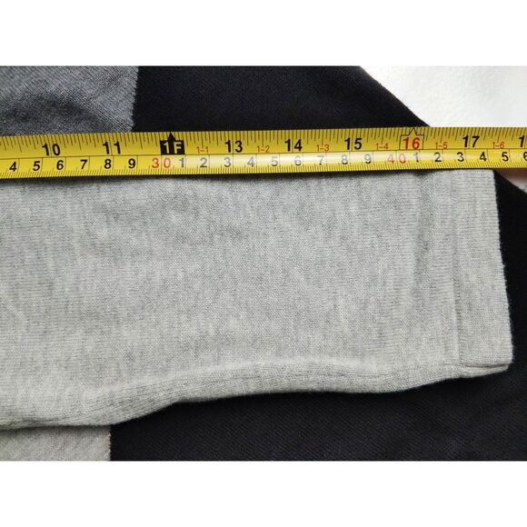 Geoffrey Beene Sport Black Gray Colorblock V-Neck 100% Cotton Women’s Sweater S - Picture 9 of 13